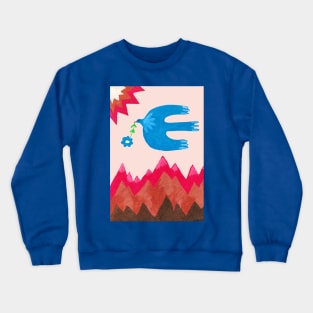 Peace bird and mountain Crewneck Sweatshirt